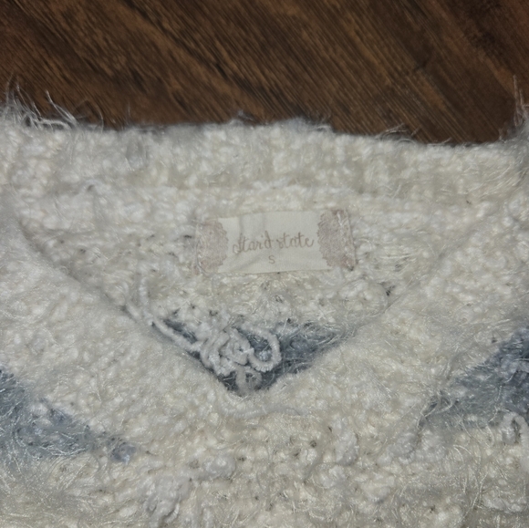 Altar'd State Blue & White Striped Cropped Sweater - Picture 5 of 7